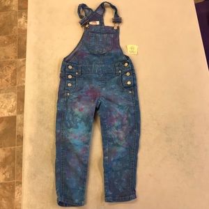 Tie Dye XS (2/4) Girls Oversalls Upcycled L.E.I. Blues/Purples SUPER CUTE!!